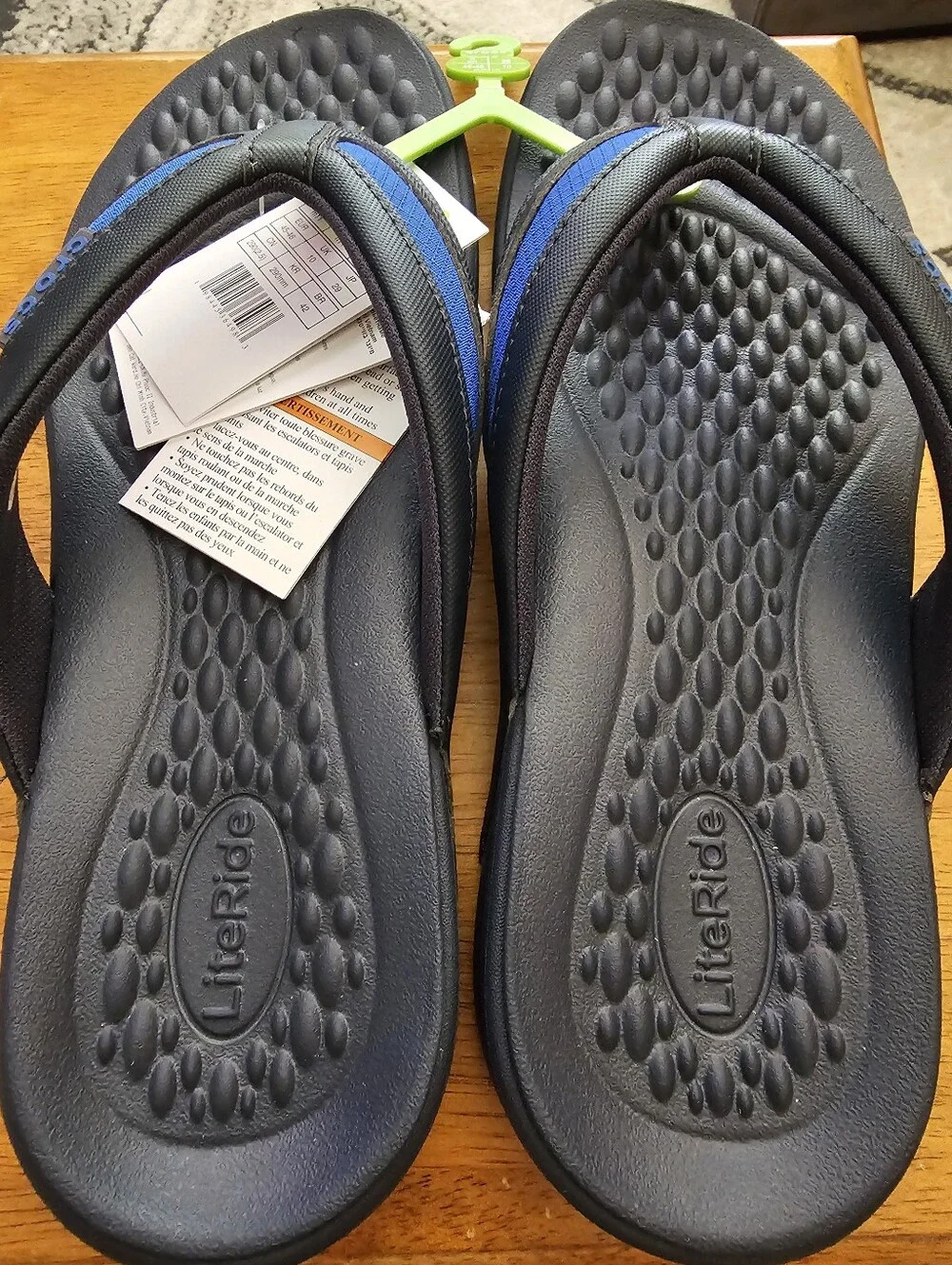 Crocs Yukon Sport LiteRide Flip Flops Sandles Mens Navy Blue Slip-On Thong - 11M